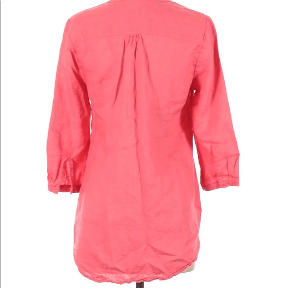 Nicole Miller 100% Linen Button Front Blouse - Picture 3 of 6